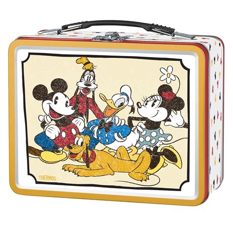 thermos metal mickey mouse & friends tin lunch box|mickey mouse club thermax.